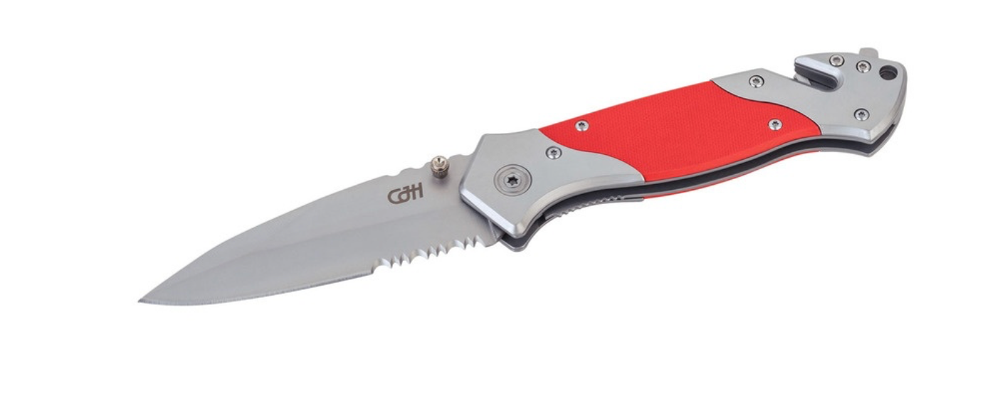 CJH Rescue Knife, red, G10