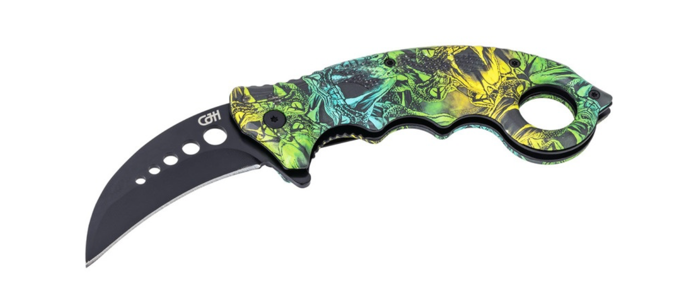 CJH Karambit knife, snakes