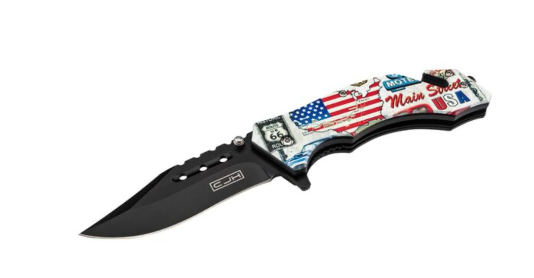 CJH rescue knife, USA flag