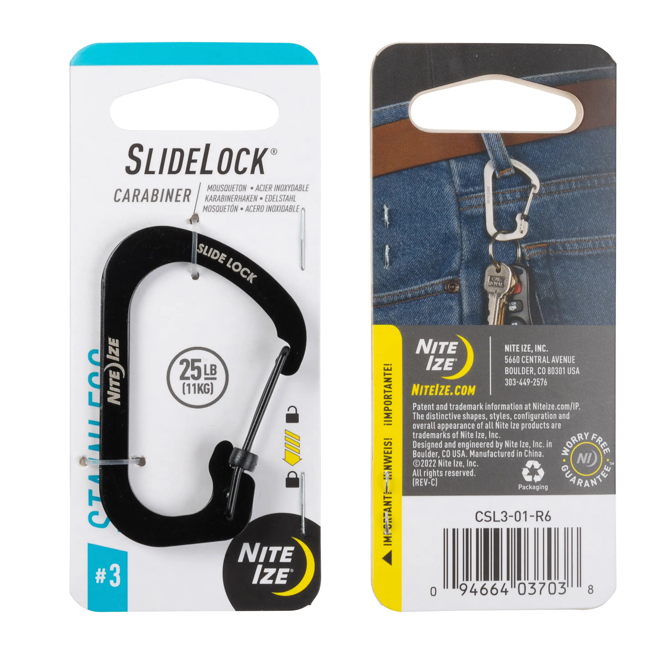 Nit Ize SLIDELOCK® CARABINER STAINLESS STEEL