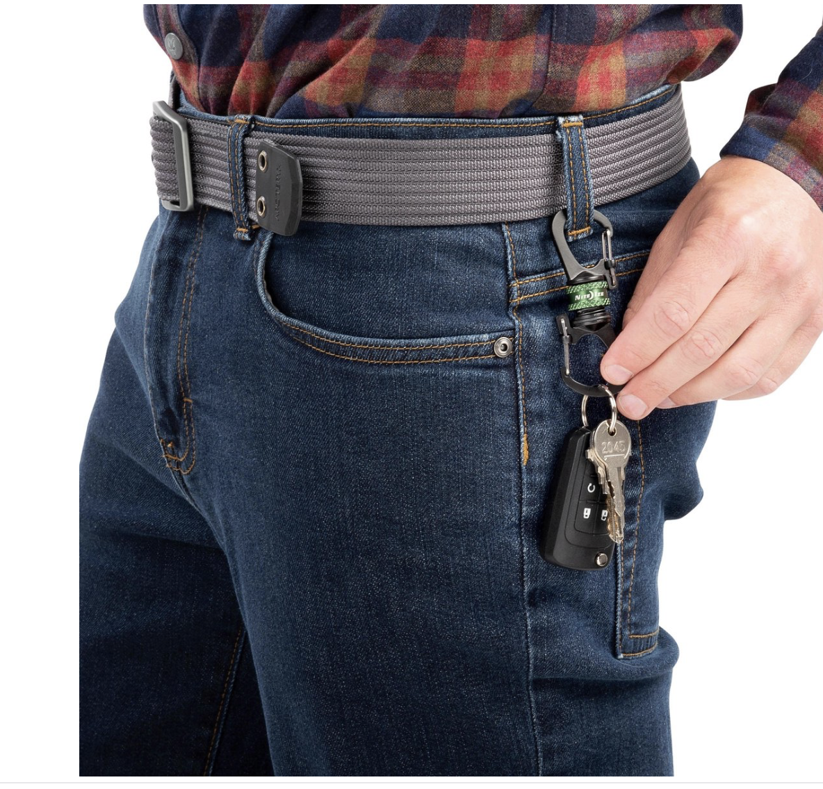 Nit Ize SLIDELOCK® 360° MAGNETIC LOCKING DUAL CARABINER Green