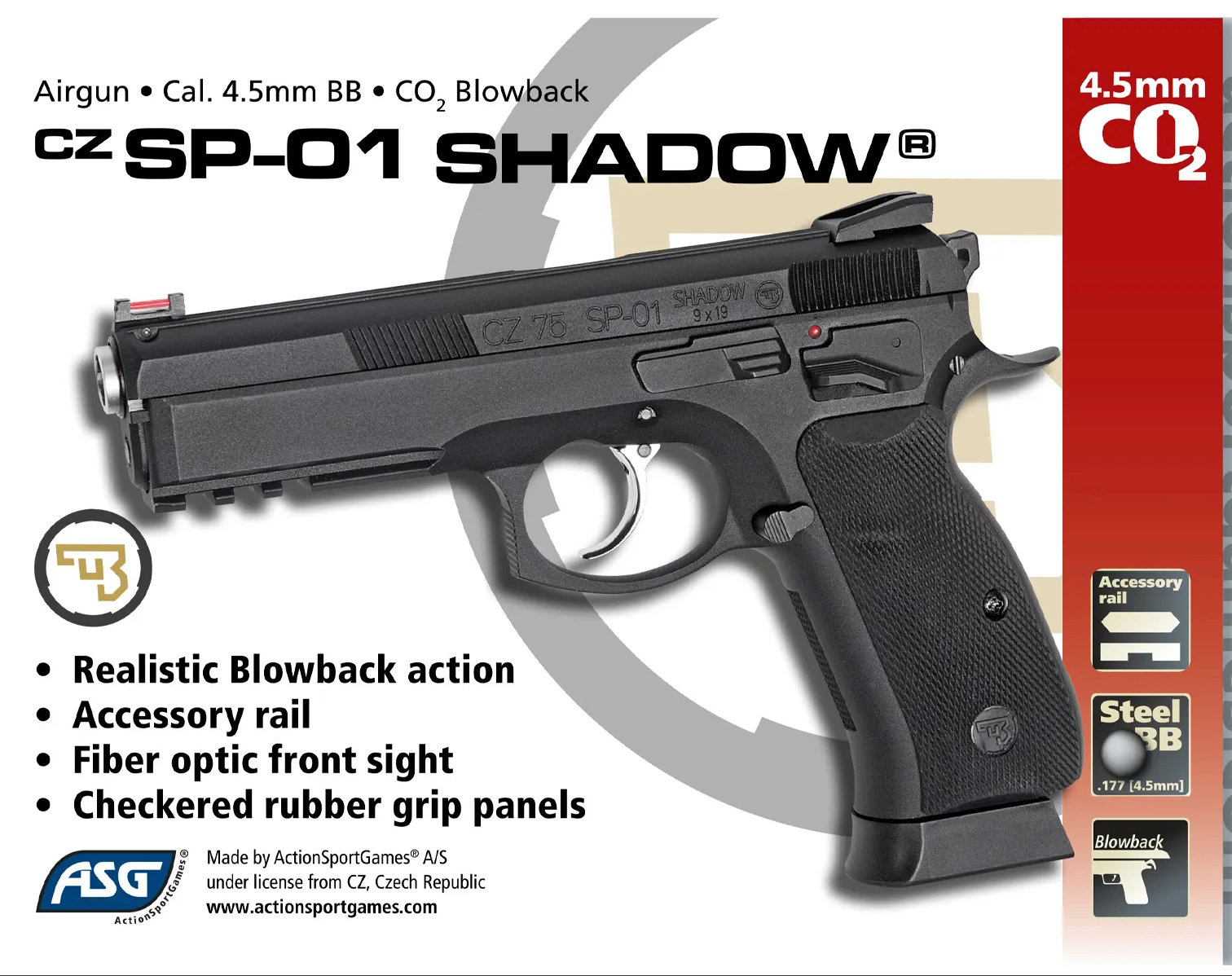 CZ SP-01 Shadow Airgun BB's Blow Back