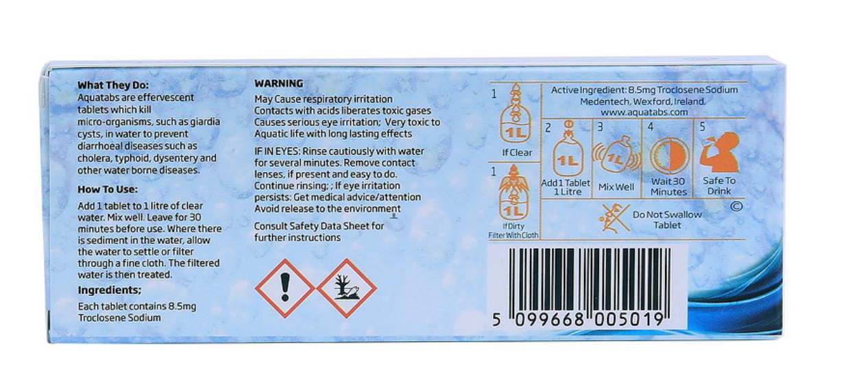 BCB Water purification tablets per piece (1 x 50 pieces) CR216