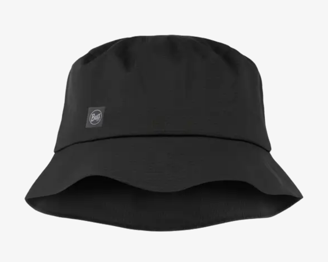 Buff Rain Bucket Hat Solid Black