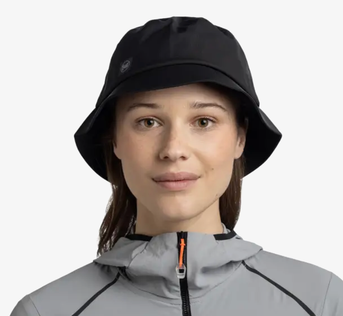 Buff Rain Bucket Hat Solid Black
