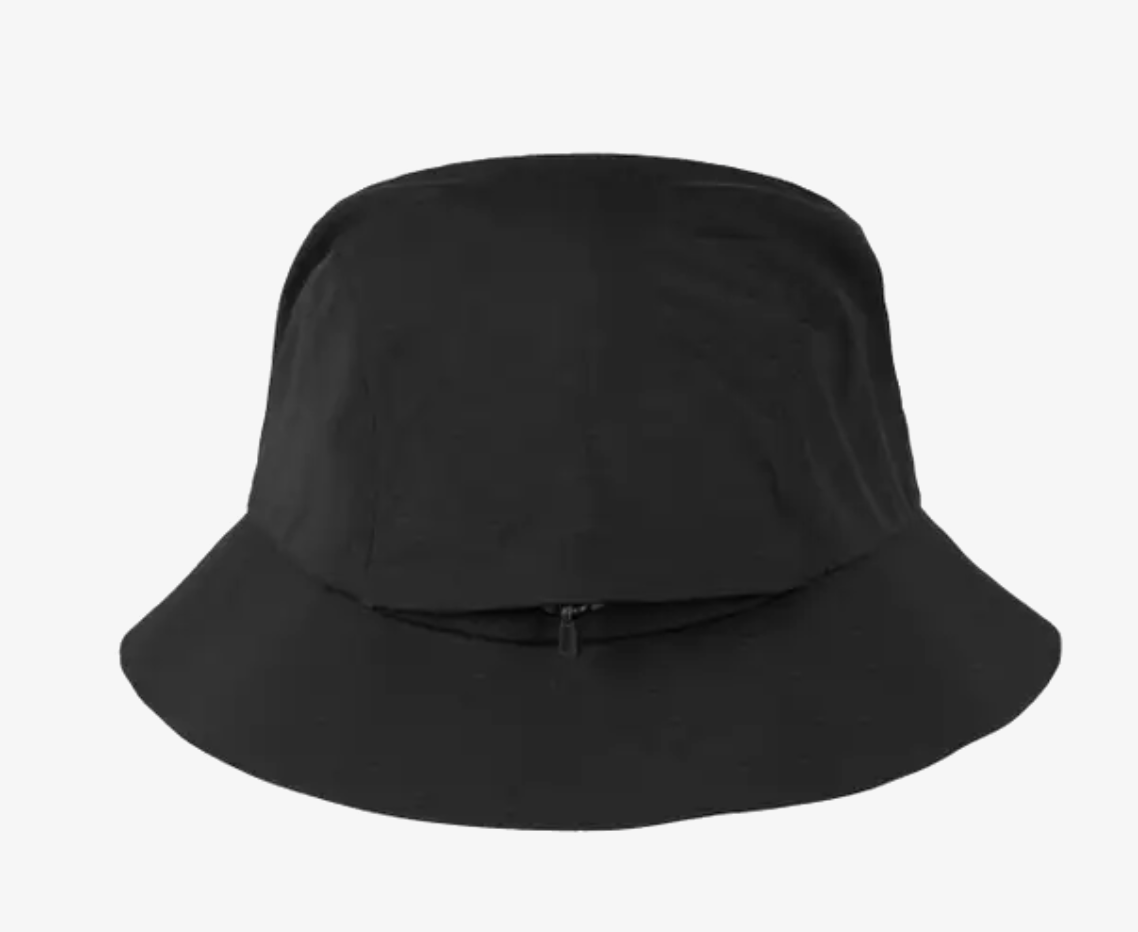 Buff Rain Bucket Hat Solid Black