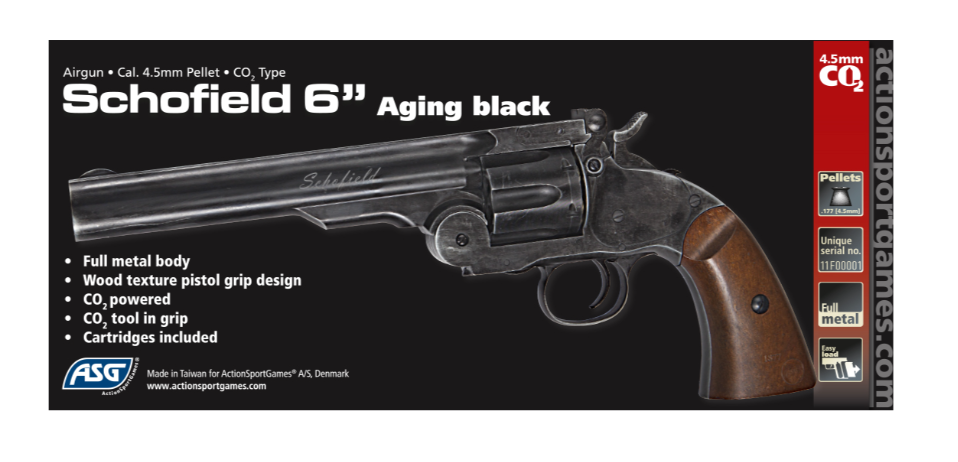 ASG Schofield, 6" Airgun, pellets, black