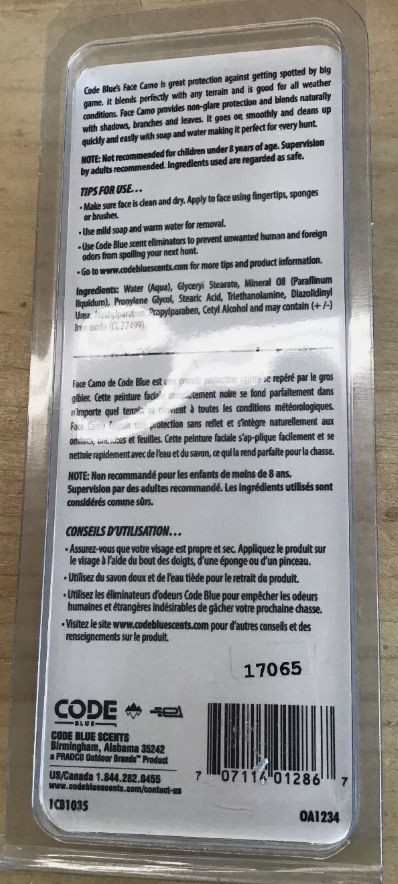 Code Blue Face Camo -EYE BLACK