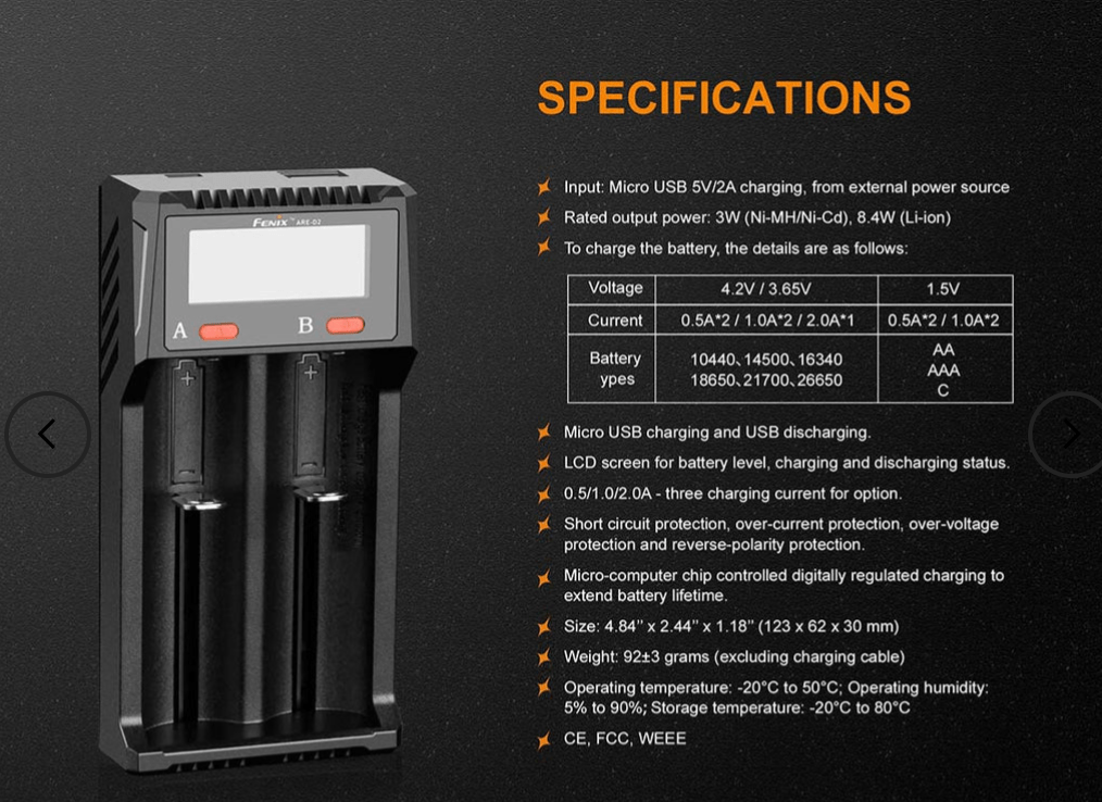 Fenix Charger Fenix ARE-D2 Charger