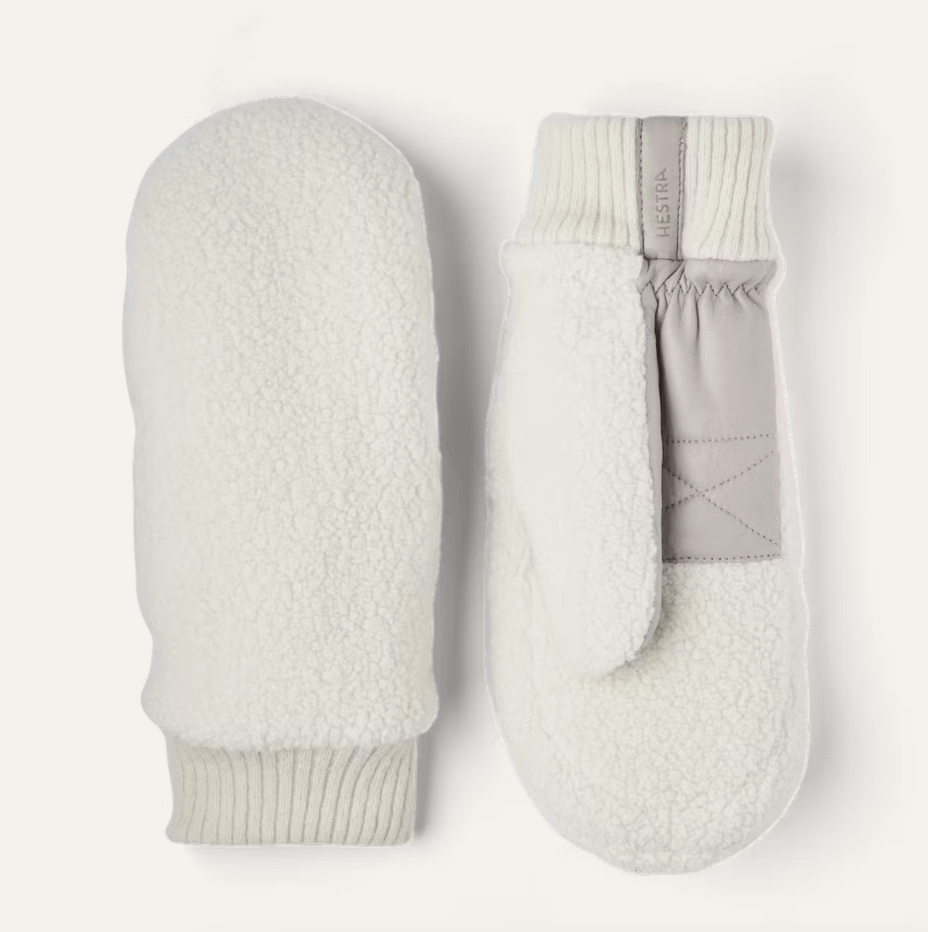 Hestra Gloves 6 UK / Offwhite & Natural Grey Emilia