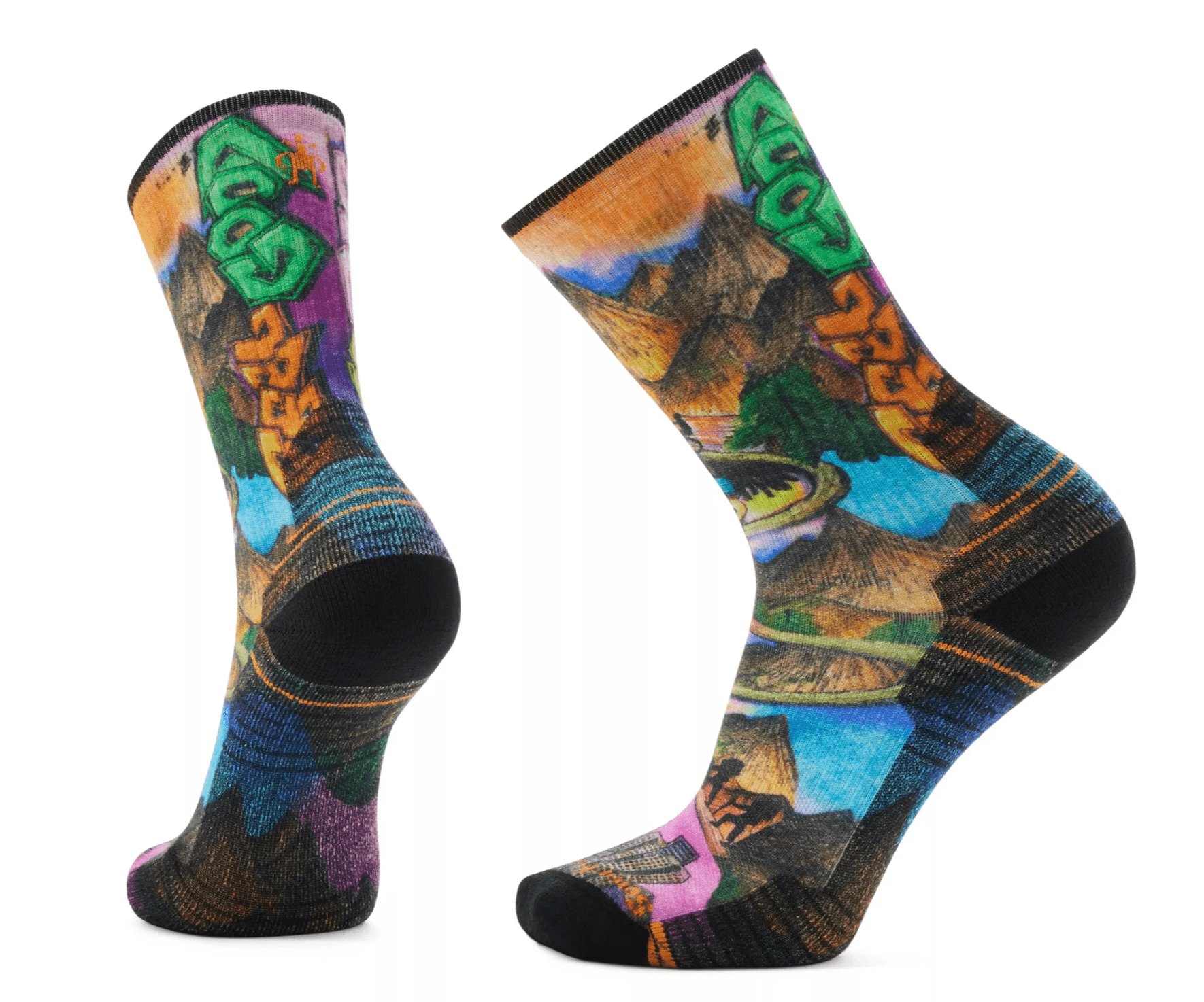 Smartwool Socks L (42-45 EU) Hike Light Cushion Mountain Maze Print Crew Socks