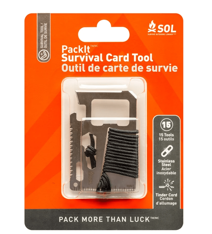 SOL Multitool SOL PackIt Survival Card Tool