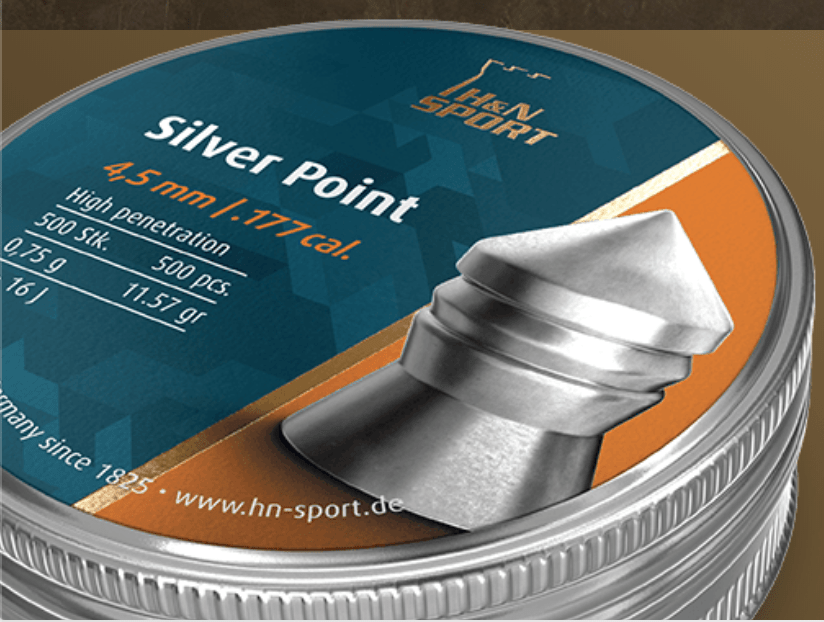 H&N Sport Pellets .177 cal/4.5mm (500 pcs) H&N Sport Silver Point Pellets