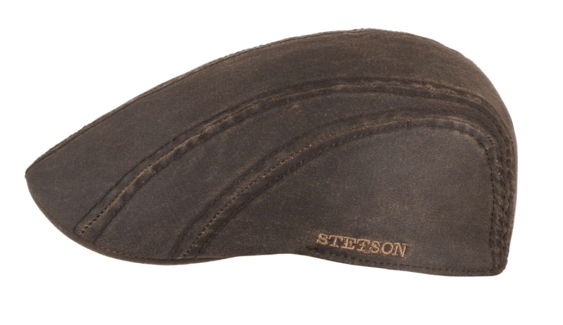 Stetson Cap 57 EU / Beown Stetson Old Cotton Flat Cap With Ear Flaps