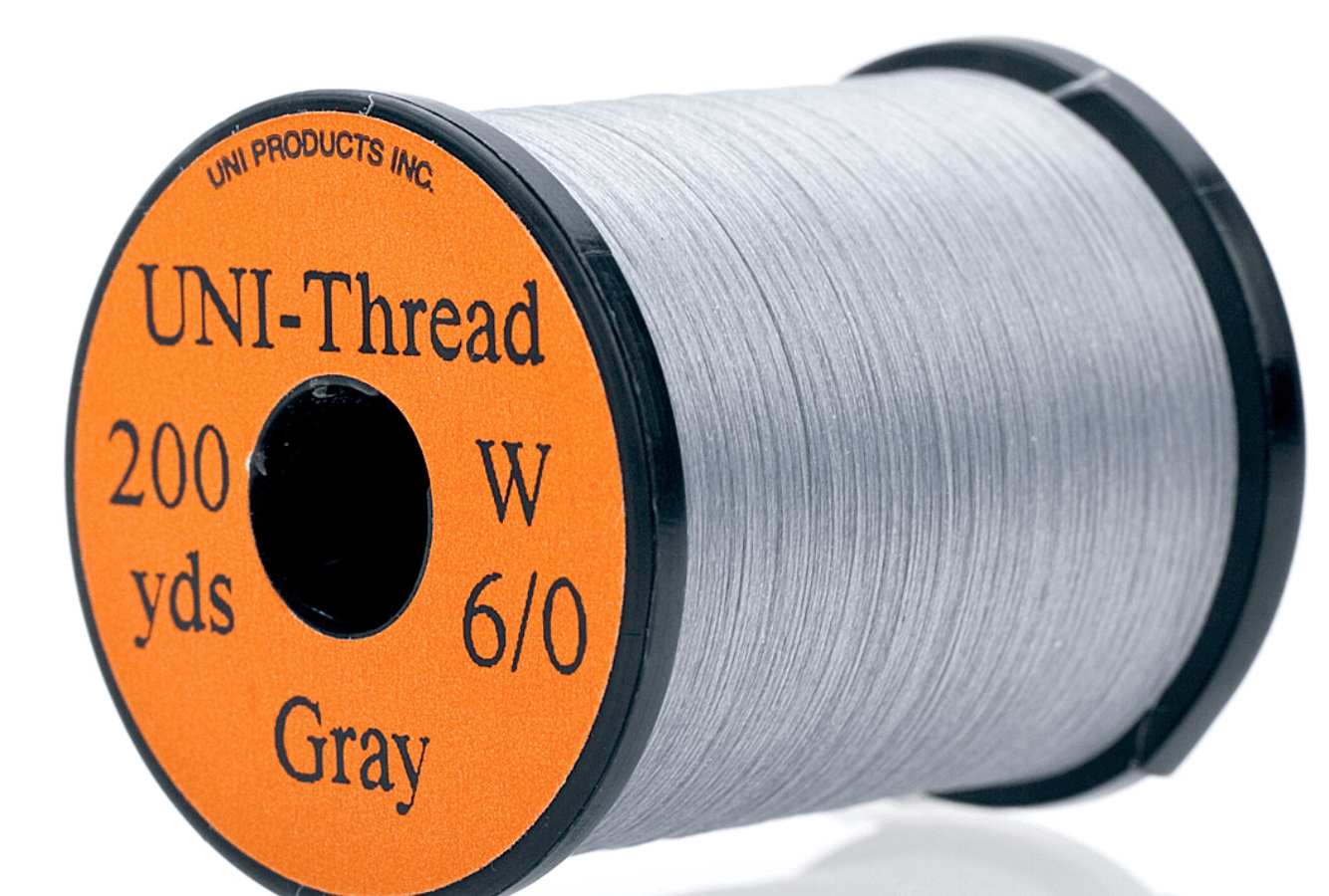 UNI Tinsel Gray Uni Thread 6/0 Waxed