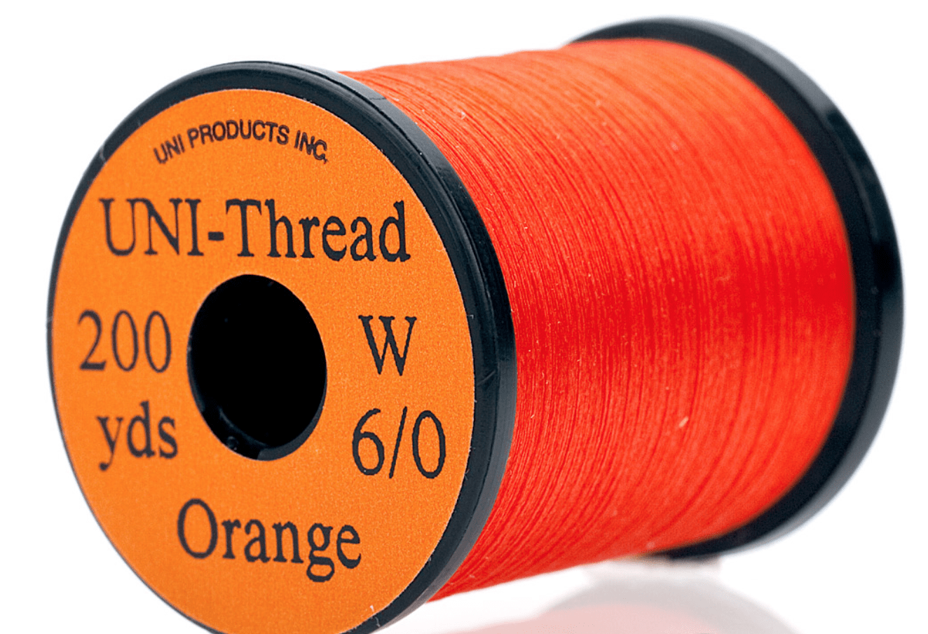 UNI Tinsel Orange Uni Thread 6/0 Waxed