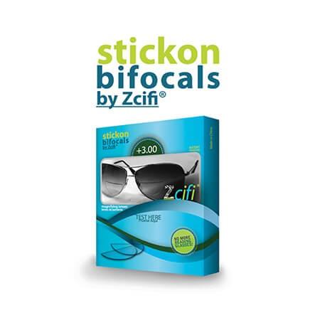 Zcifi Lens + 2.50 Zcifi Stick-On Bifocal Magnifying Lenses