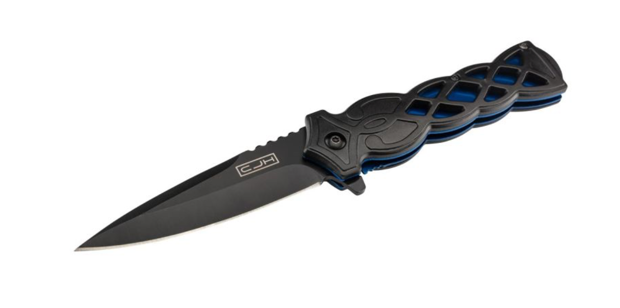 CJH one-hand knife, black/blue