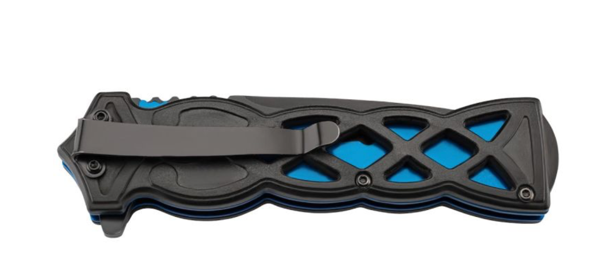 CJH one-hand knife, black/blue