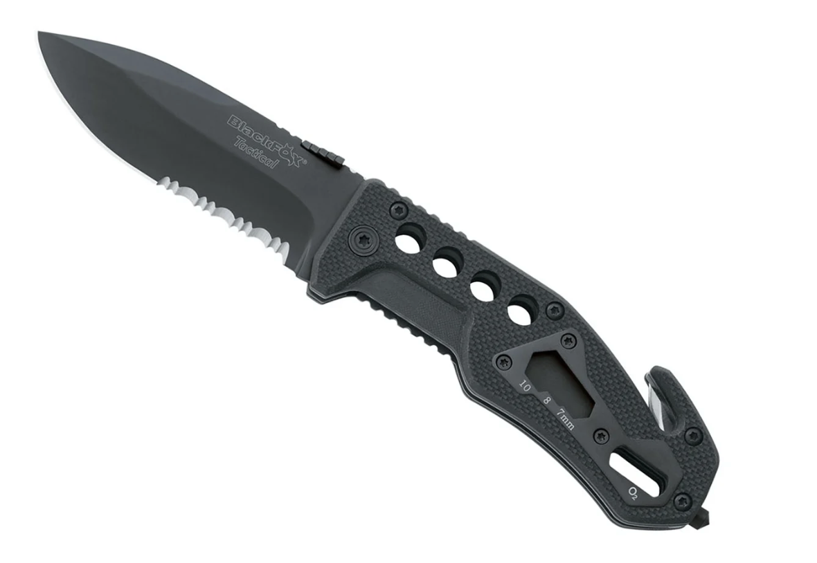 Black Fox Rescue Knife Black G10