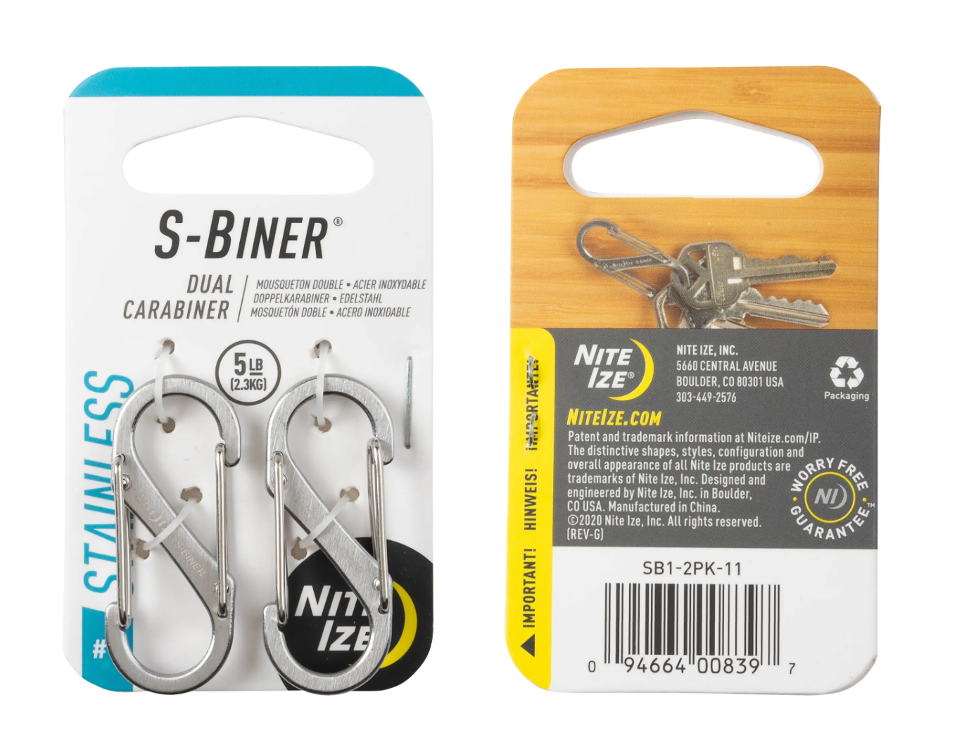 Nit Ize S-BINER® STAINLESS STEEL DUAL CARABINER