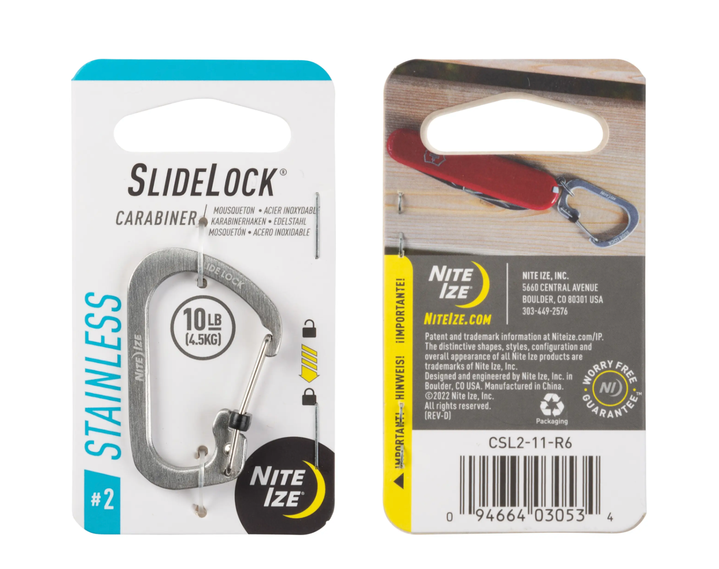 Nit Ize SLIDELOCK® CARABINER STAINLESS STEEL