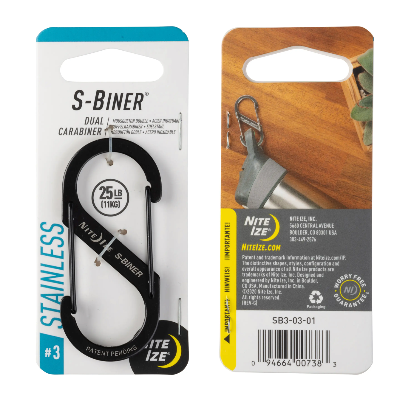 Nit Ize S-BINER® STAINLESS STEEL DUAL CARABINER