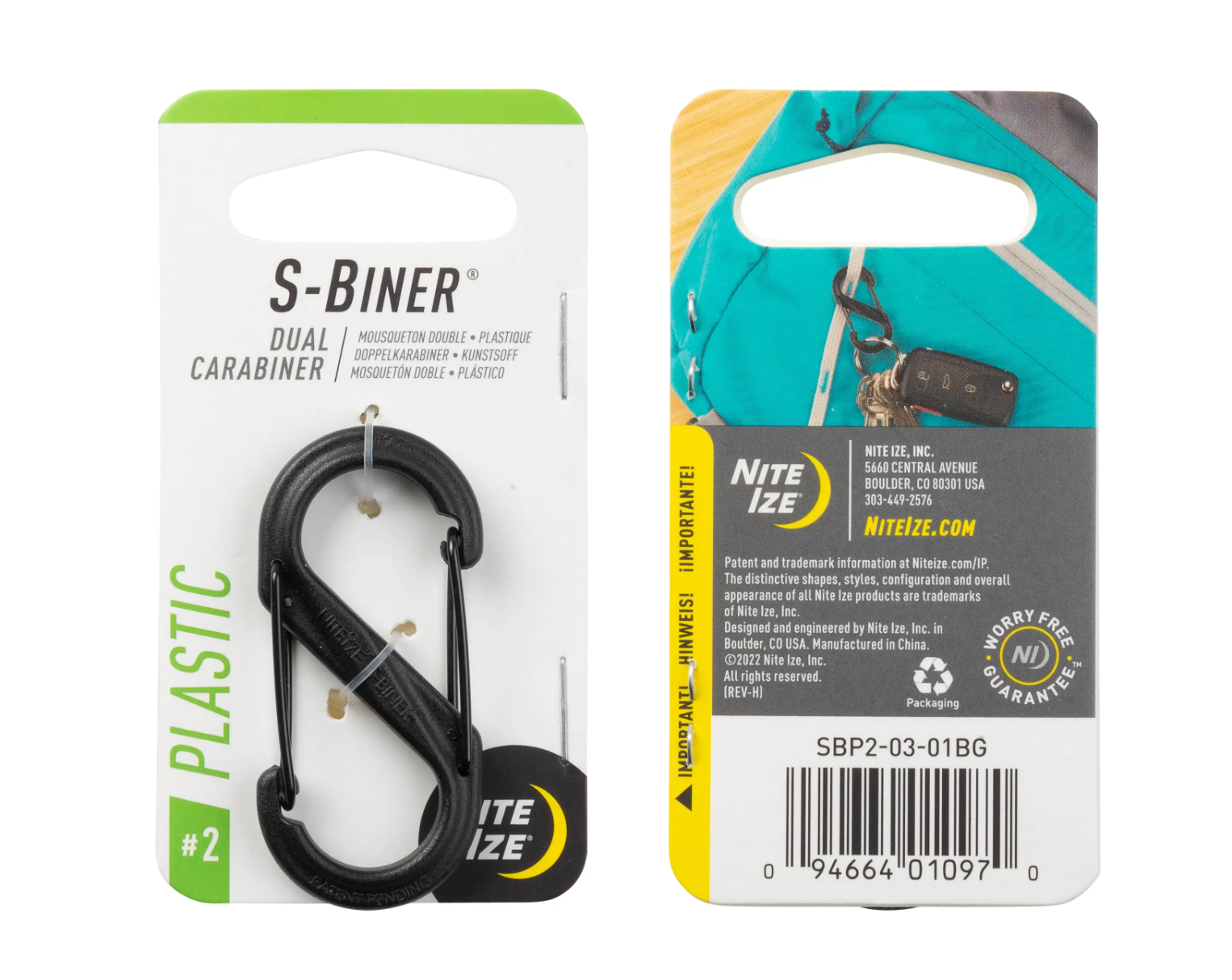 Nit Ize S-BINER® PLASTIC DUAL CARABINER