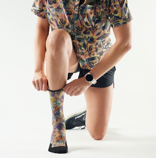 Smartwool Trail Run Floral Party Print Crew Socks W