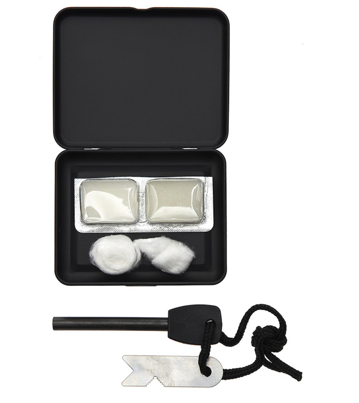 Magnesium fire starter set in a box