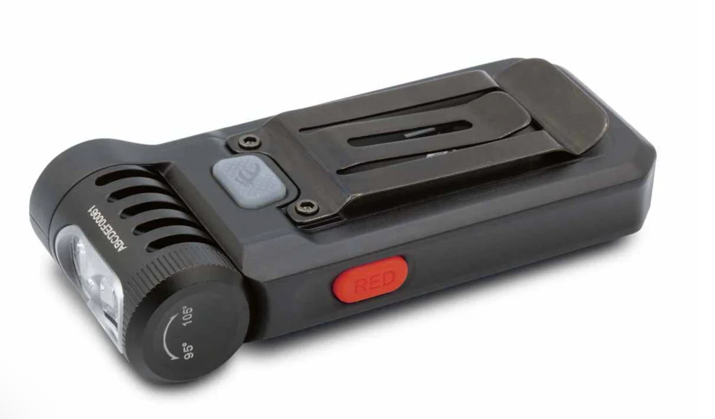 SW05R-RED CLIP ON FLASHLIGHT WITH RED LIGH Black