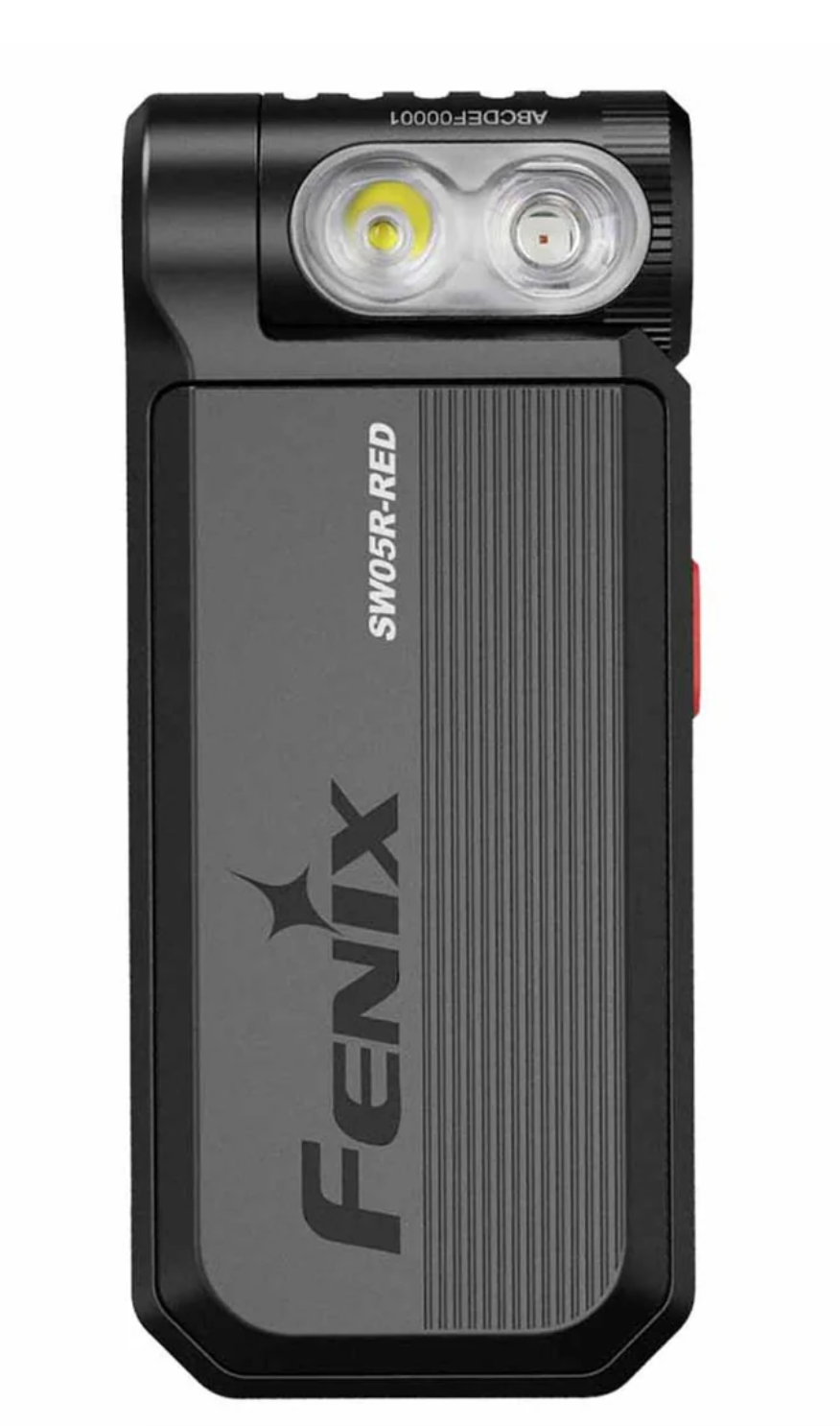 SW05R-RED CLIP ON FLASHLIGHT WITH RED LIGH Black