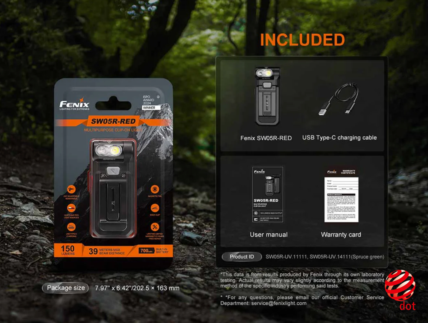SW05R-RED CLIP ON FLASHLIGHT WITH RED LIGH Black