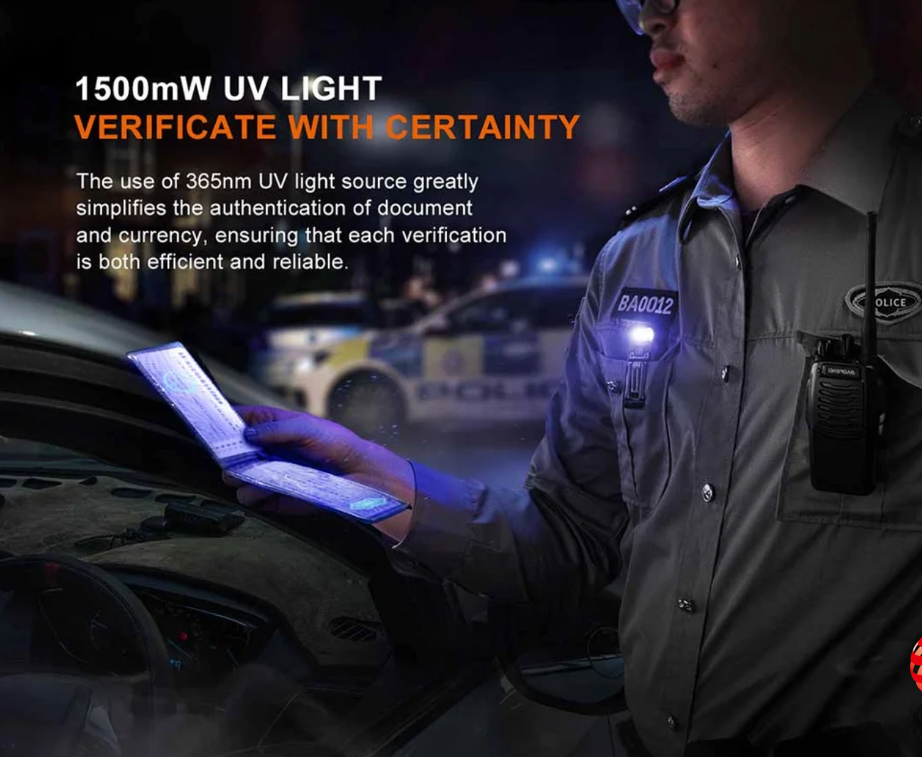 SW05R-UV CLIP ON FLASHLIGHT WITH UV LIGHT
