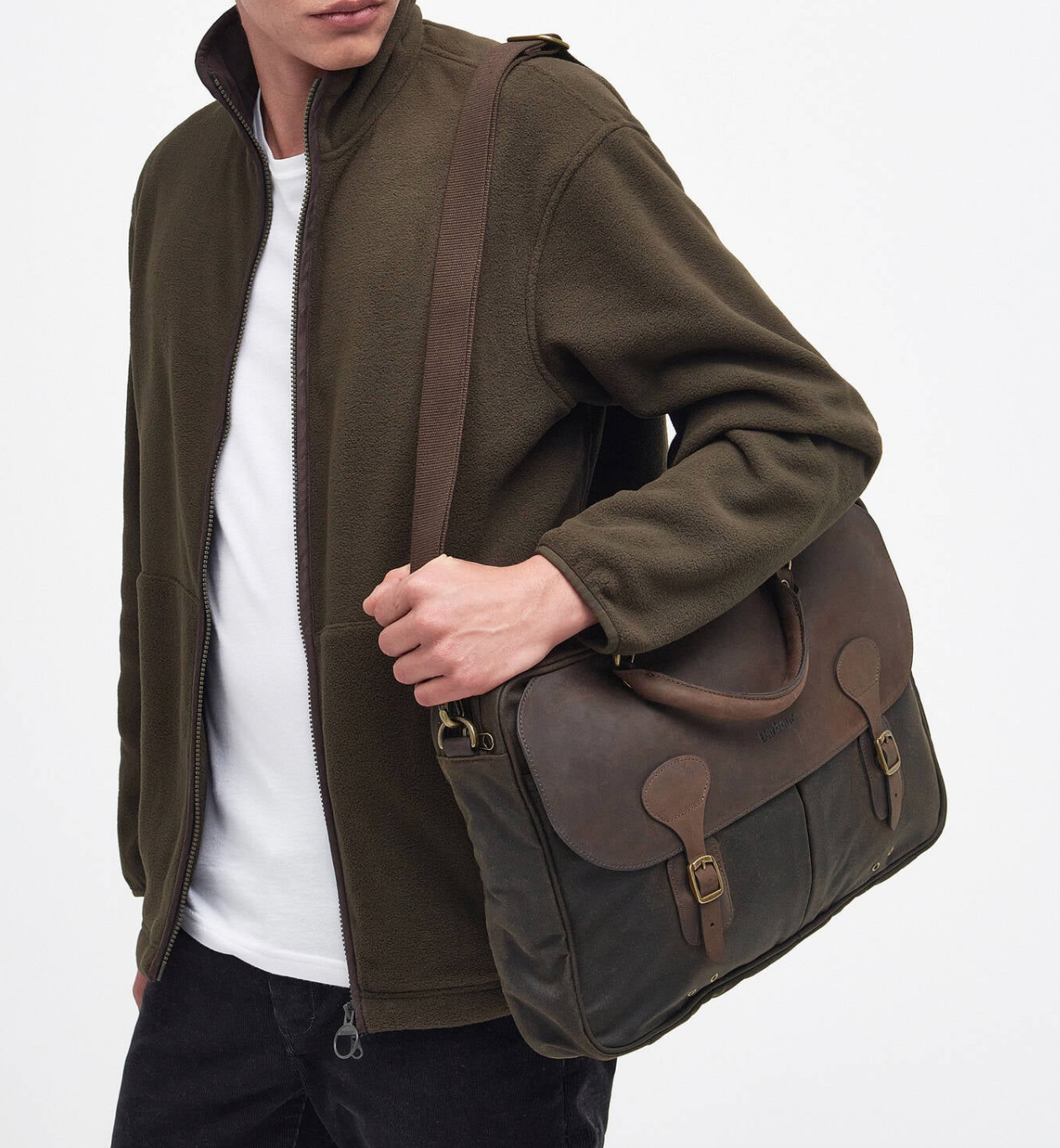 Barbour Waxed Leather Briefcase