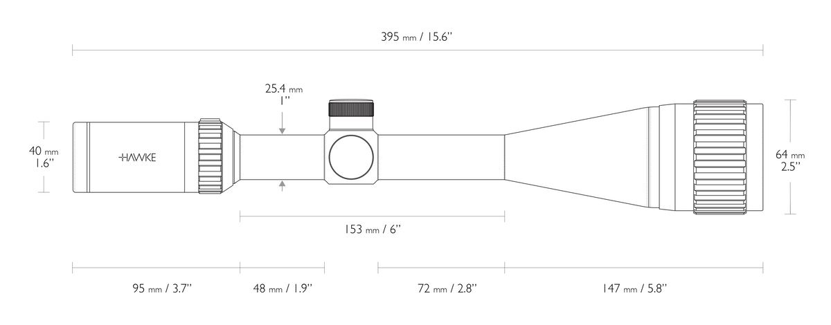 Hawke VANTAGE IR 6-24x50 AO MIL DOT IR RETICLE