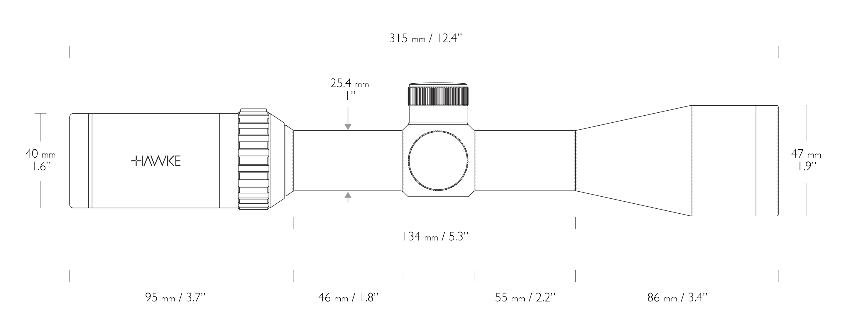 Hawke VANTAGE IR 3-9x40 MIL DOT IR RETICLE
