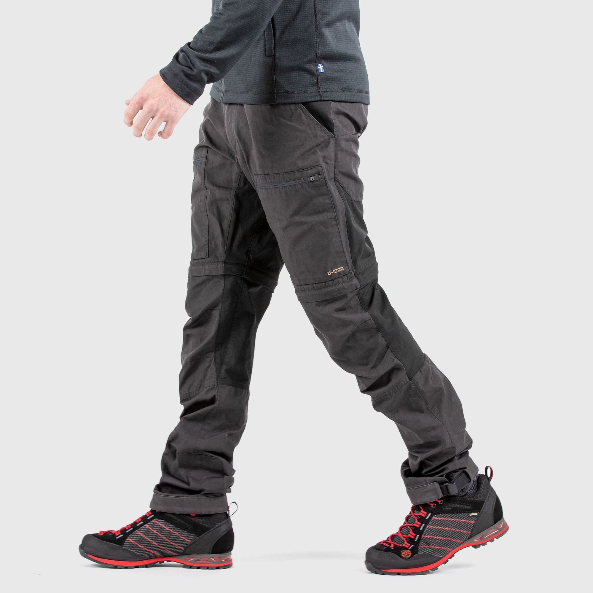 Fjällräven Trousers 48 EU / Dark Grey-Black Fjällräven Abisko Lite Trekking Zip-Off M Long