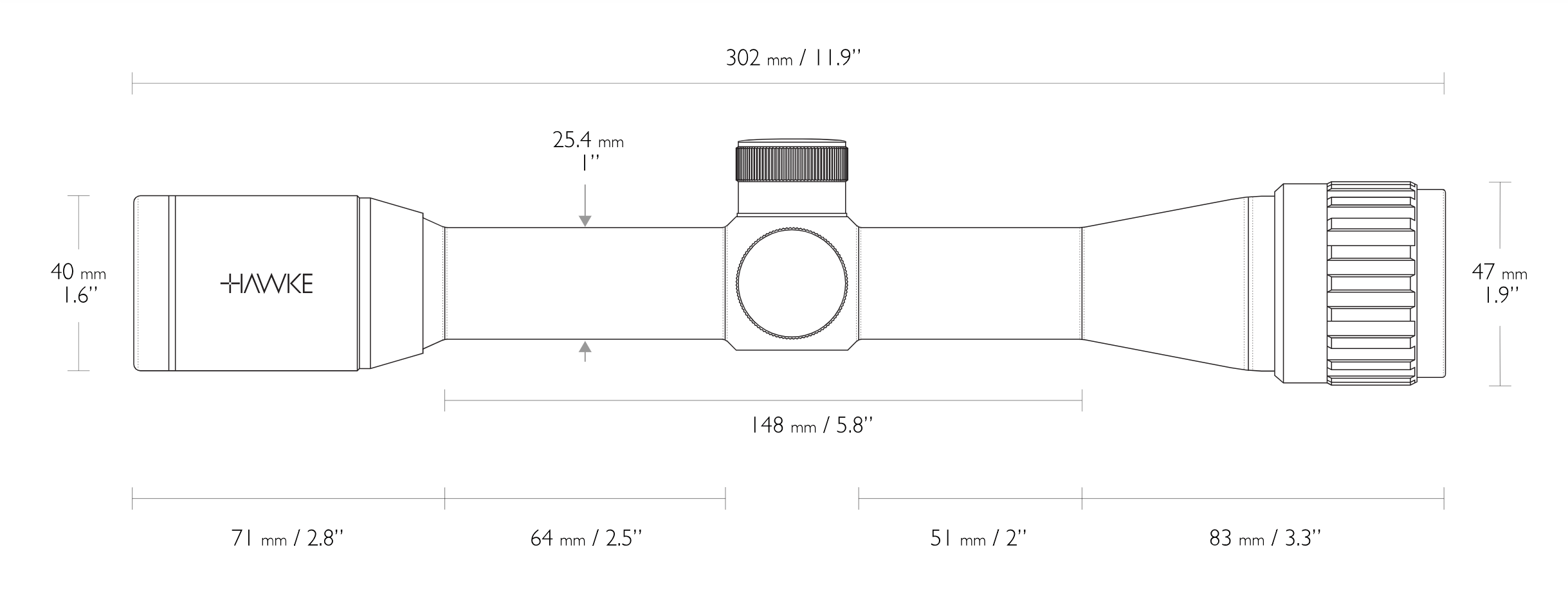 Hawke Scope Hawke VANTAGE 4x32 AO MIL DOT RETICLE