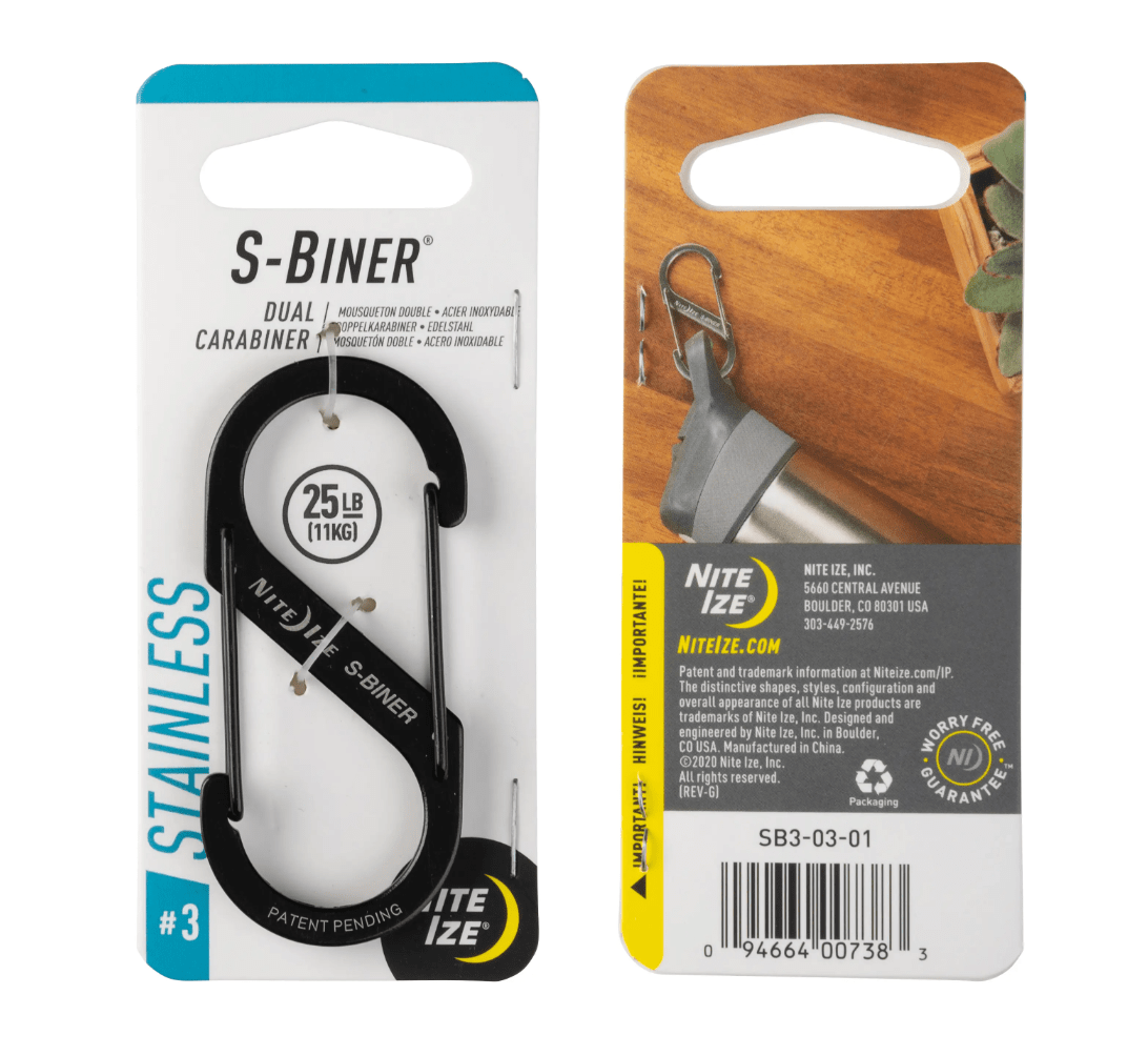 Nite Ize Carabiner #3 / Black S-BINER® STAINLESS STEEL DUAL CARABINER