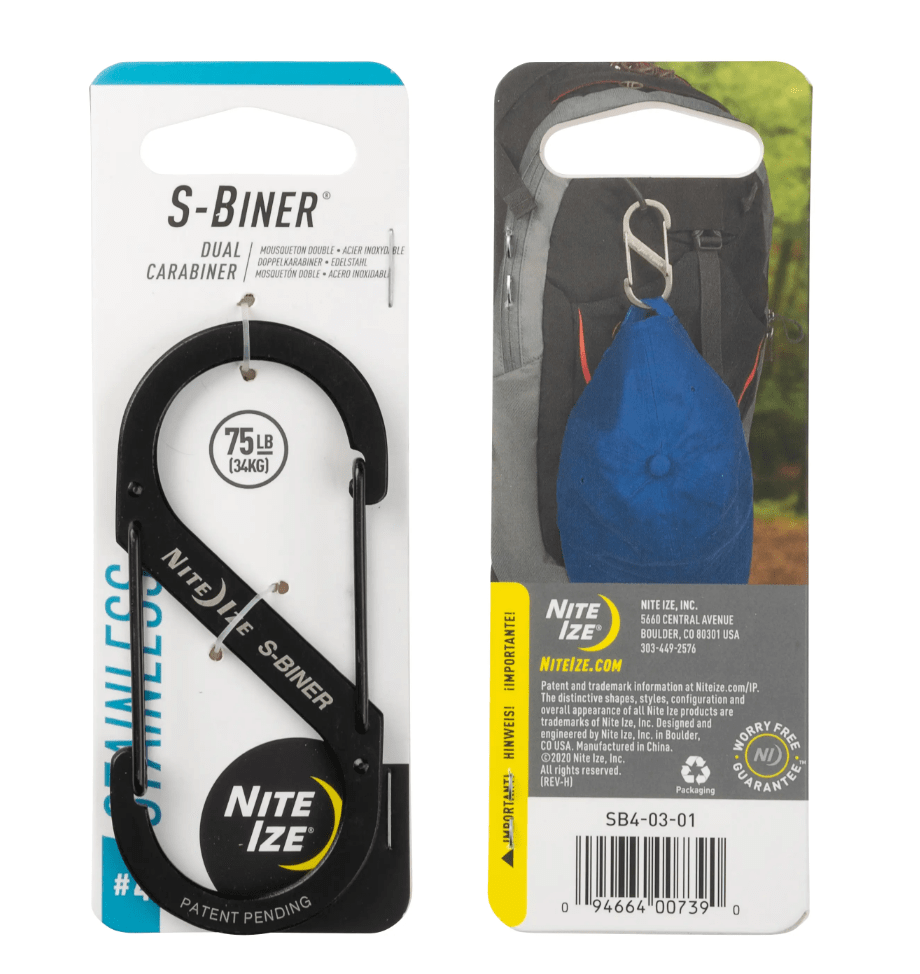 Nite Ize Carabiner #4 / Black S-BINER® STAINLESS STEEL DUAL CARABINER