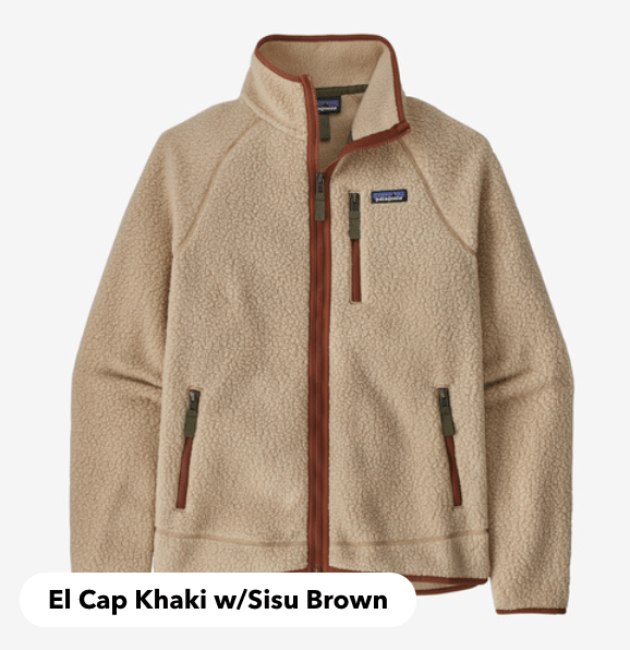 Patagonia Fleece M / El Cap Khaki w/Sisu Brown Men's Retro Pile Fleece Jacket