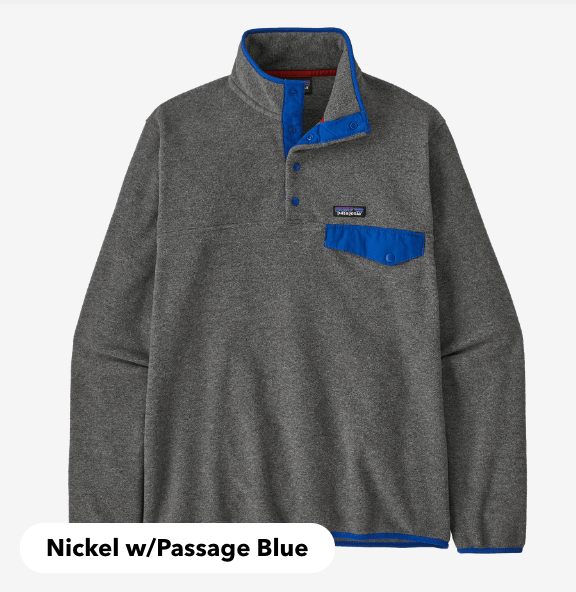 Patagonia Fleece M / Nickel w/Passage Blue Patagonia Men's Lightweight Synchilla® Snap-T® Fleece Pullover