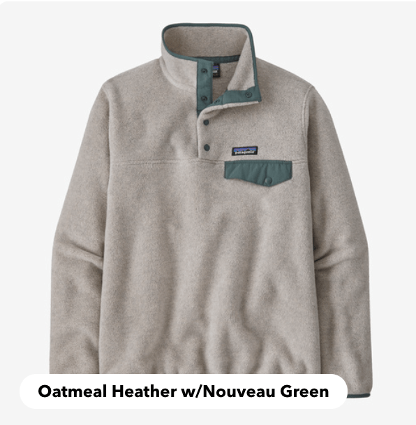 Patagonia Fleece S / Oatmeal Heather w/Nouveau Green Patagonia Women's LW Synchilla® Snap-T® Fleece Pullover
