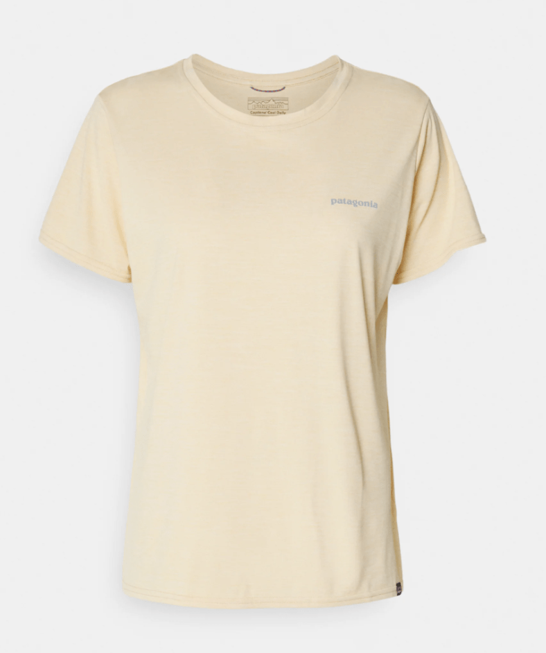 Patagonia T-Shirt S / Boardshort Logo Sandy Melon X-Dye Patagonia Women's Capilene® Cool Daily Graphic Shirt - Waters