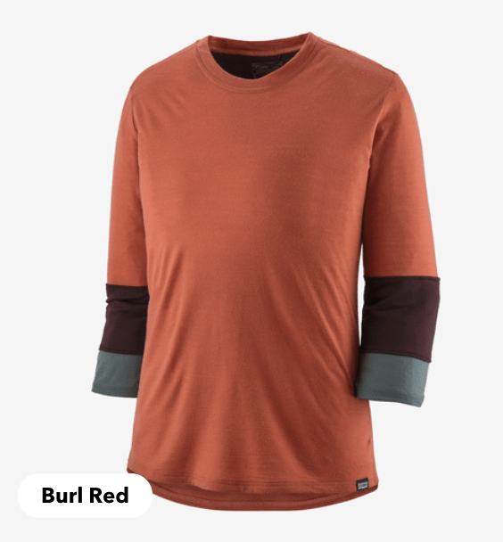 Patagonia T-Shirt S / Burl Red Patagonia Women's Merino 3/4-Sleeved Bike Jersey