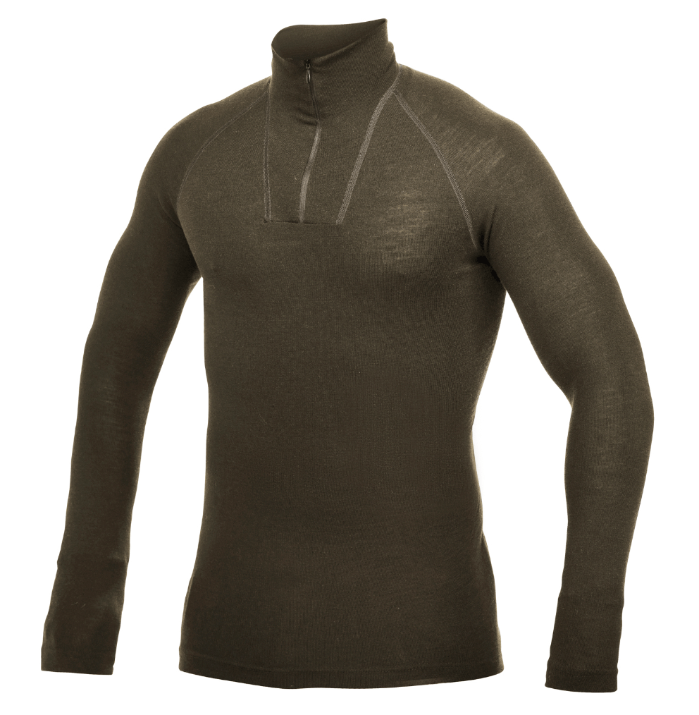 Woolpower Baselayer XS / Pine Green Woolpower Zip Turtleneck LITE