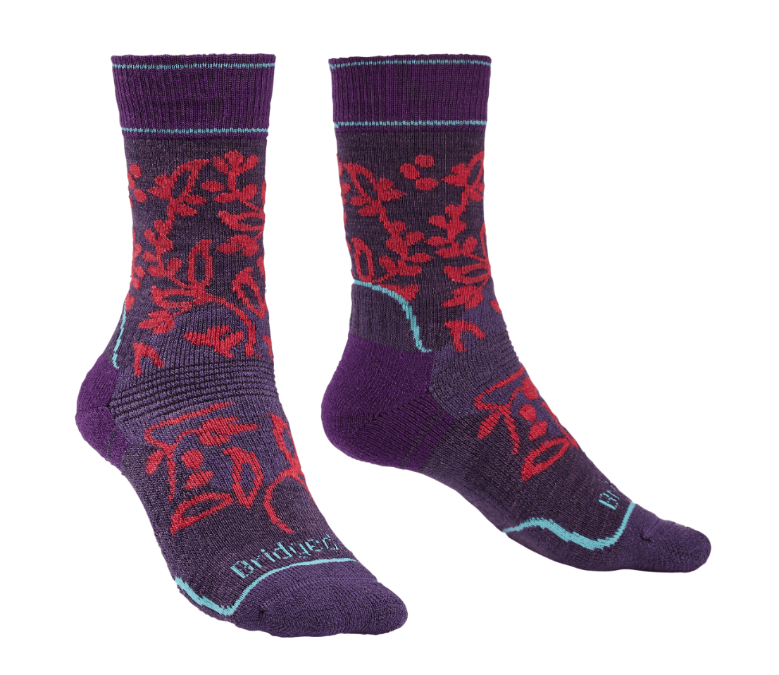 Bridgedale Socks S (35-37 EU) / PURPLE/PINK Bridgedale Hike Midweight Boot Socks W's