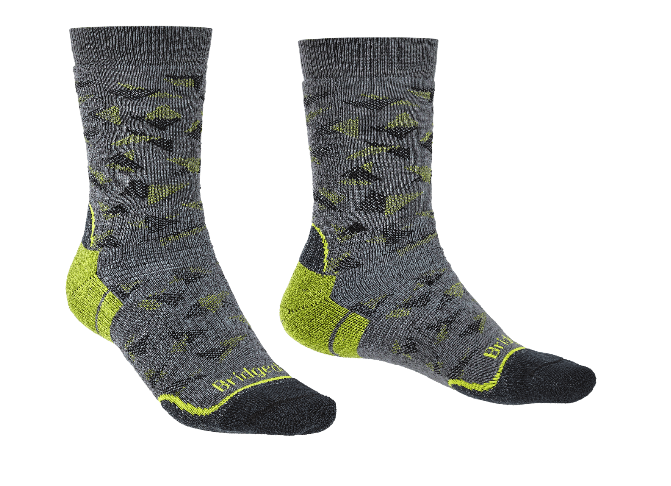 Bridgedale Socks S (36-39 EU) / GREY/LIME Bridgedale Hike Midweight Socks M's