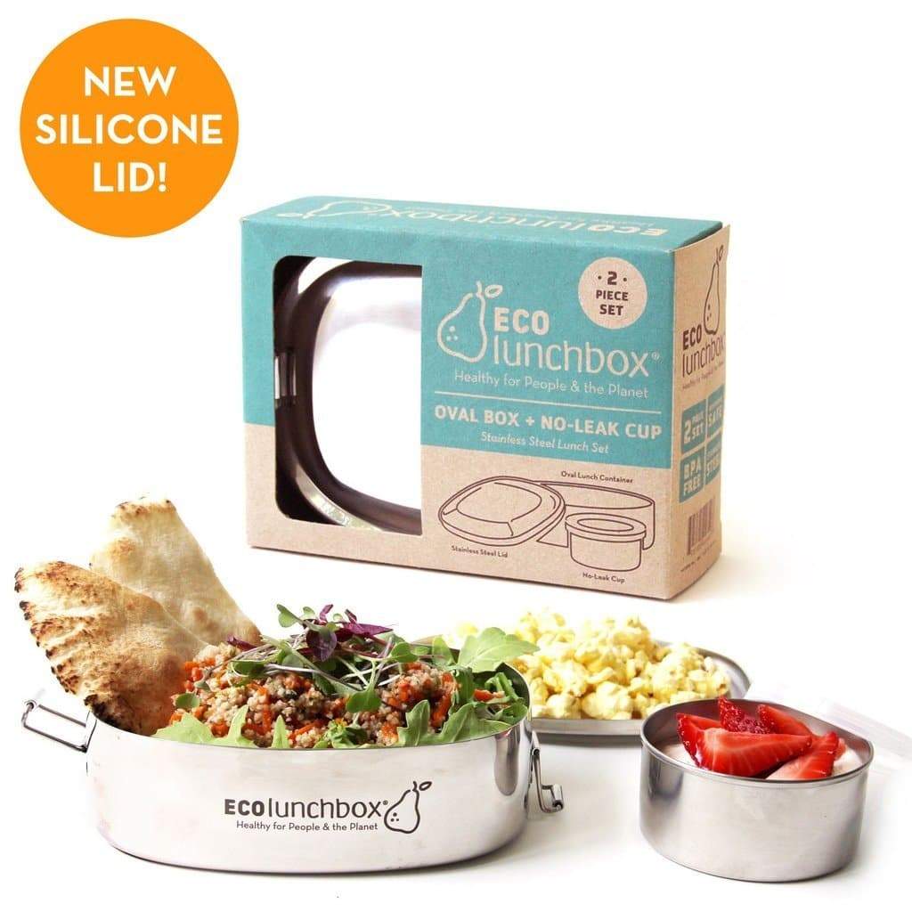 ECOlunchbox Lunchbox ECOlunchbox Oval + No-Leak Cup (2-piece set)